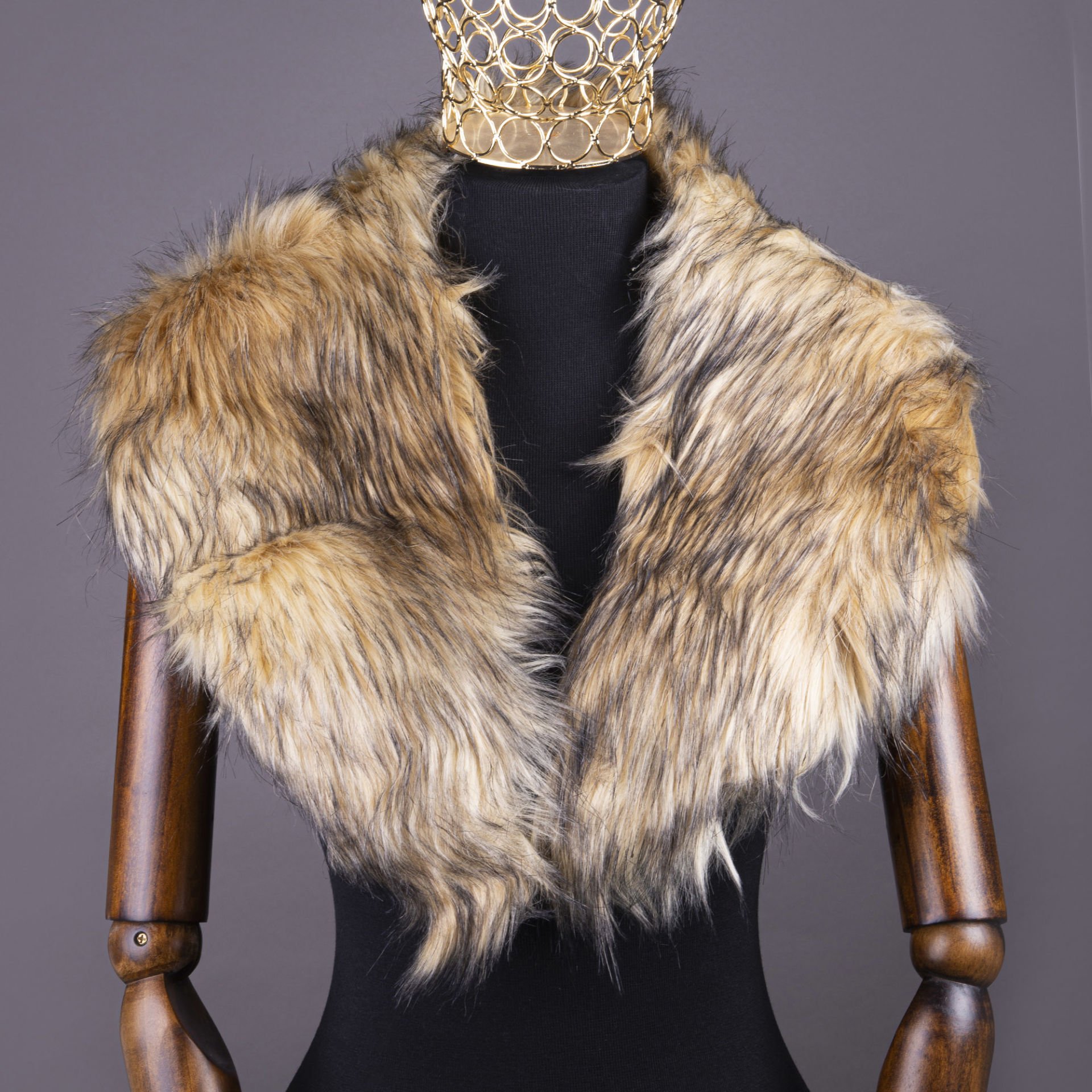 YARNART SHAWL - FAUX FUR SHAWL VARIEGATED - 06