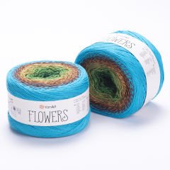 YARNART FLOWERS - MULTICOLOR KNITTING YARN VARIEGATED - 314