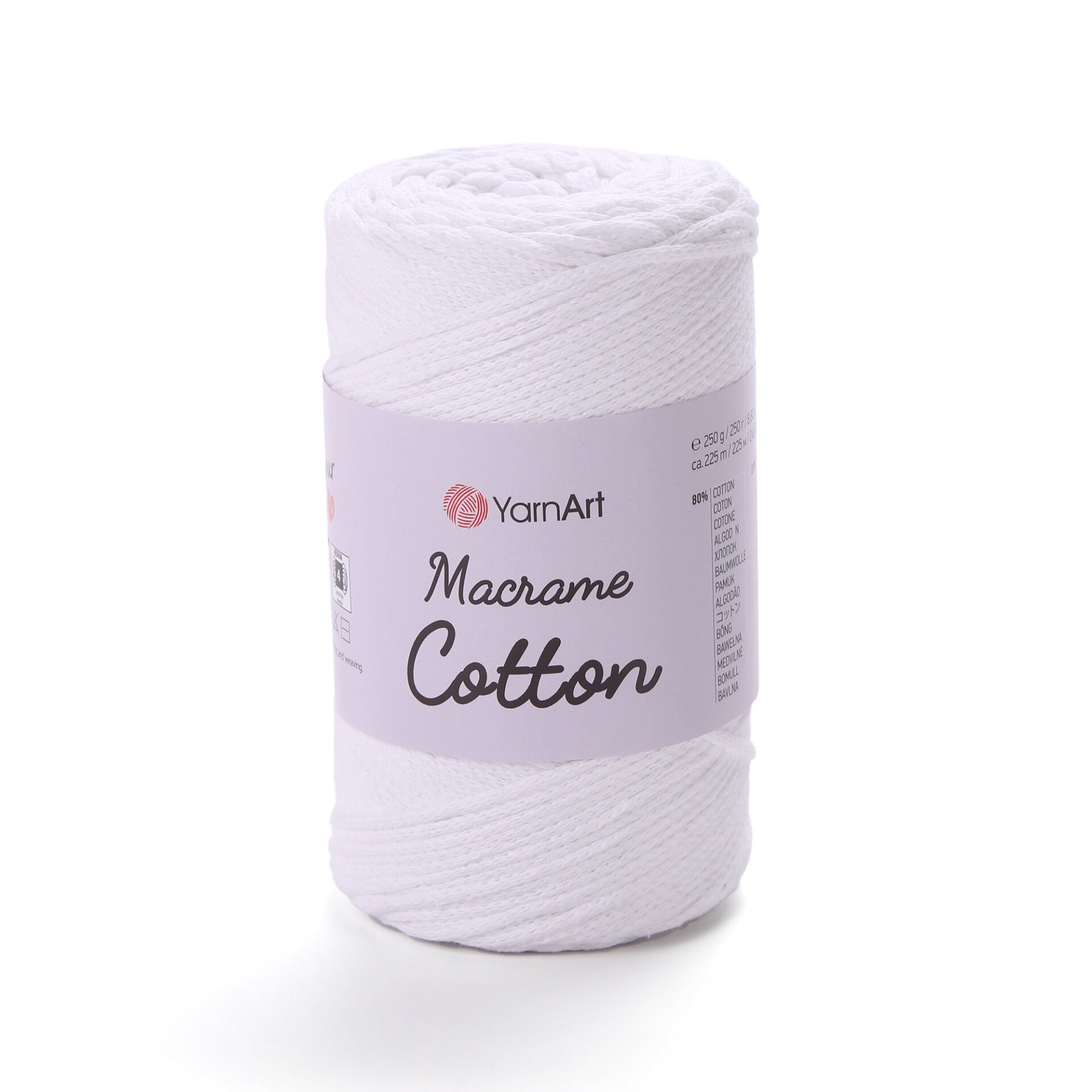 YARNART MACRAME COTTON - MACRAME CORD WHITE - 751
