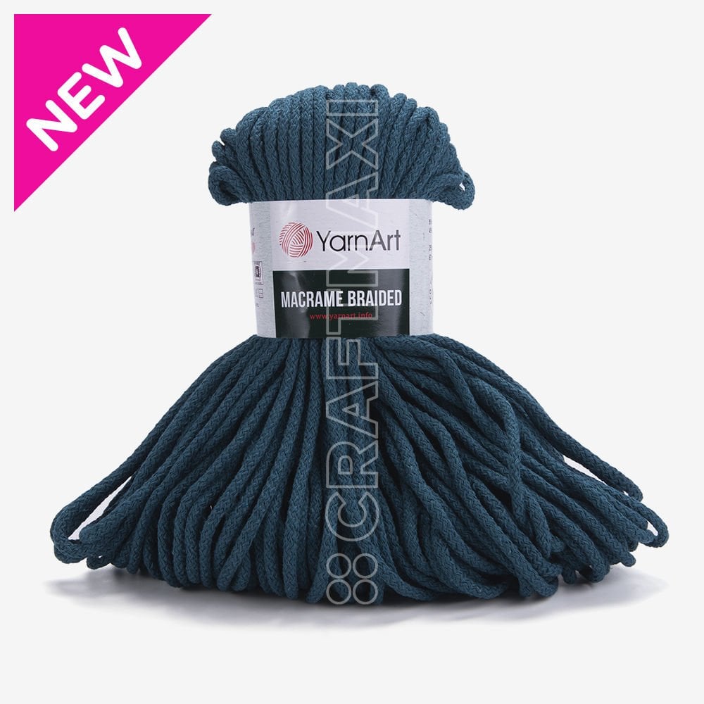 YARNART MACRAME BRAIDED - MACRAME CORD PETROL BLUE - 789