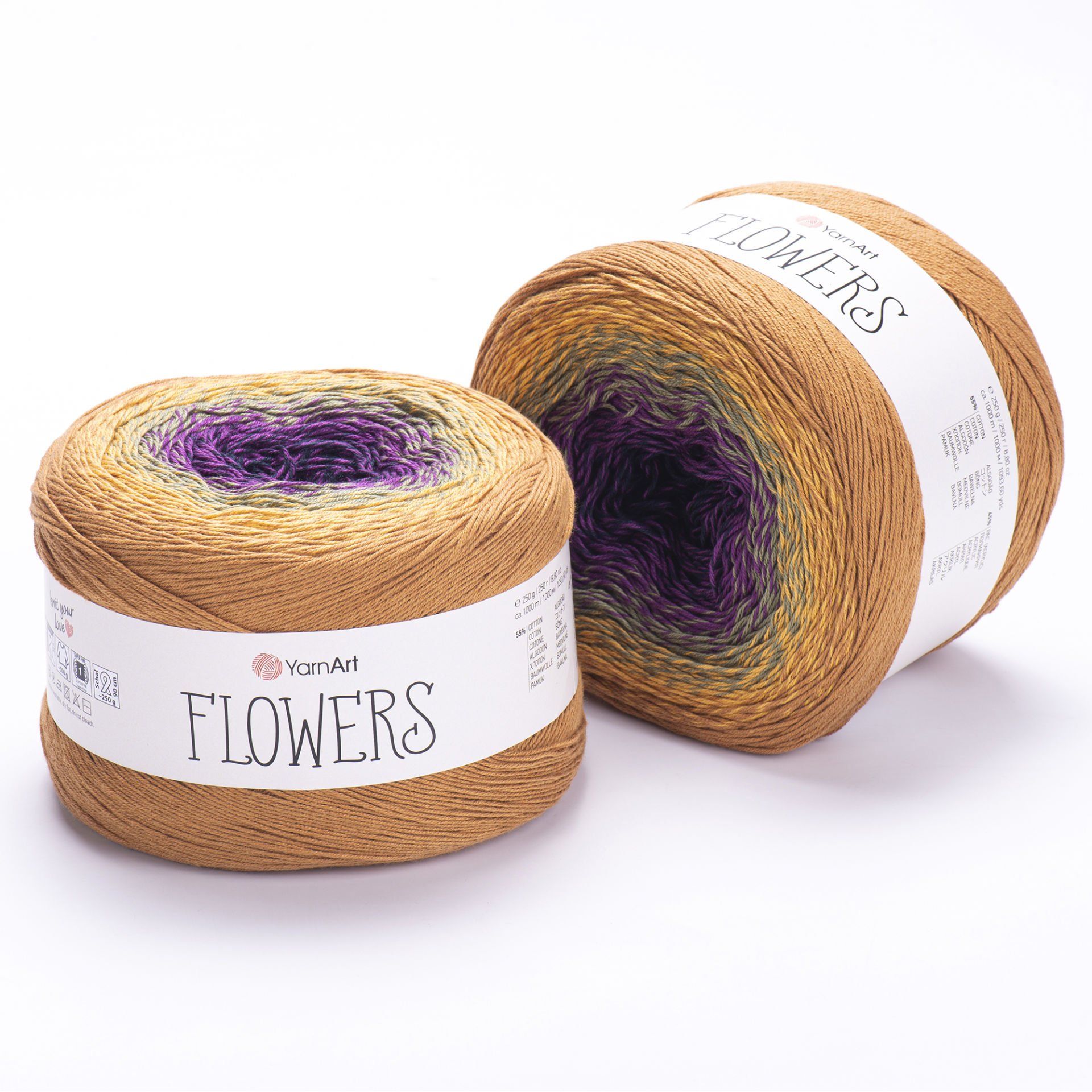 YARNART FLOWERS - MULTICOLOR KNITTING YARN VARIEGATED - 315