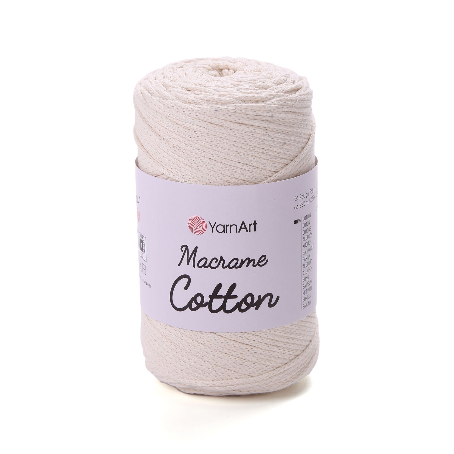 YARNART MACRAME COTTON - MACRAME CORD OFF-WHITE - 752