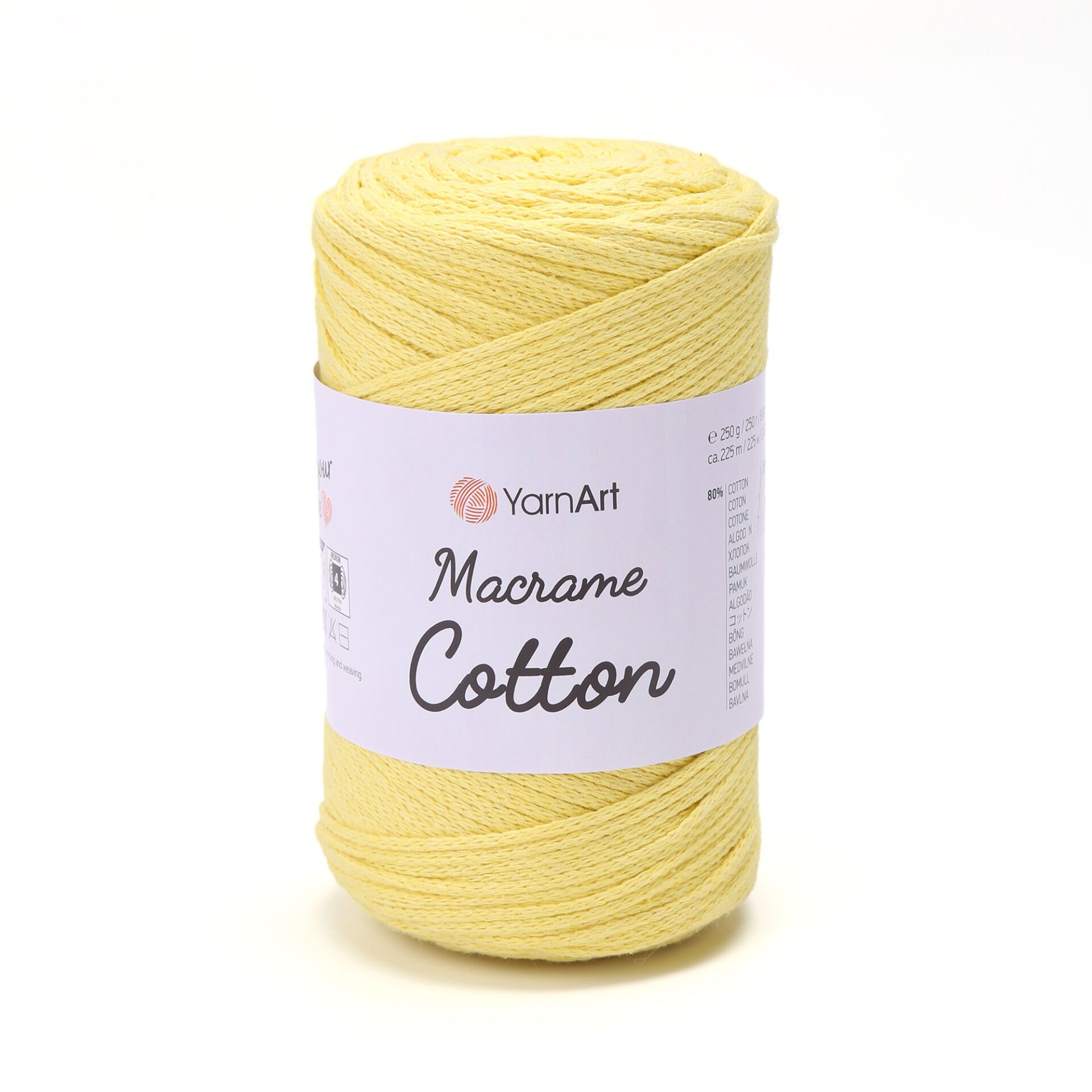 YARNART MACRAME COTTON - MACRAME CORD YELLOW - 754