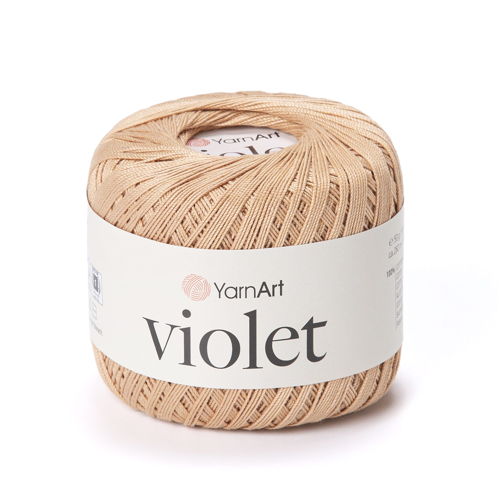 YARNART VIOLET - MERCERIZED LACE YARN DARK BEIGE - 5529