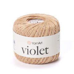 YARNART VIOLET - MERCERIZED LACE YARN DARK BEIGE - 5529