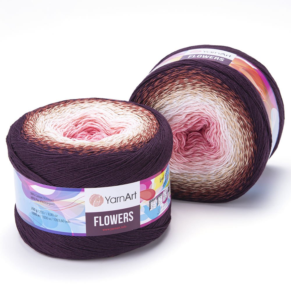 YARNART FLOWERS - MULTICOLOR KNITTING YARN VARIEGATED - 319