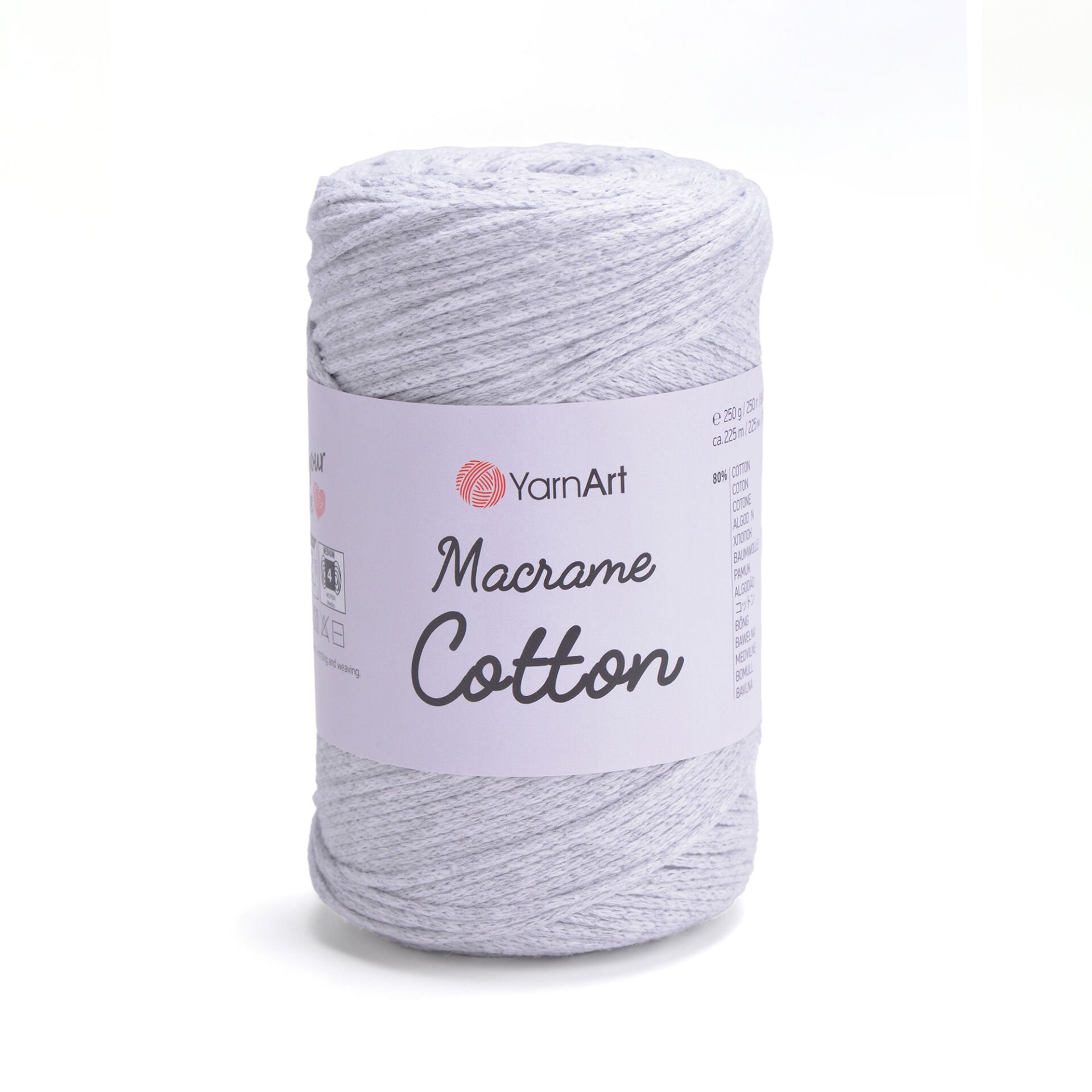 YARNART MACRAME COTTON - MACRAME CORD LIGHT GREY - 756