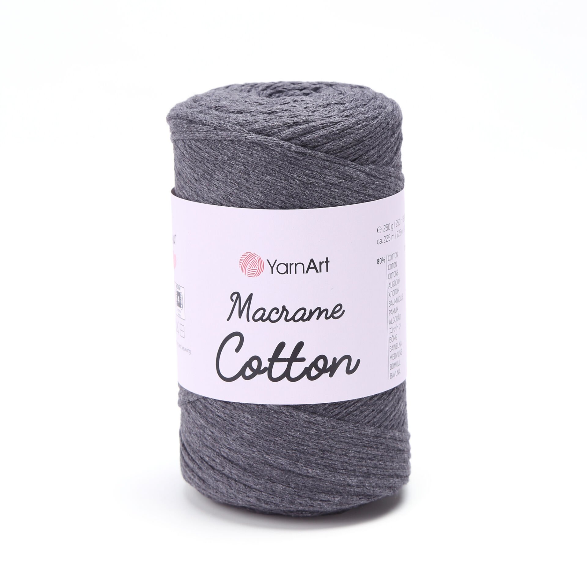 YARNART MACRAME COTTON - MACRAME CORD ANTHRACITE - 758