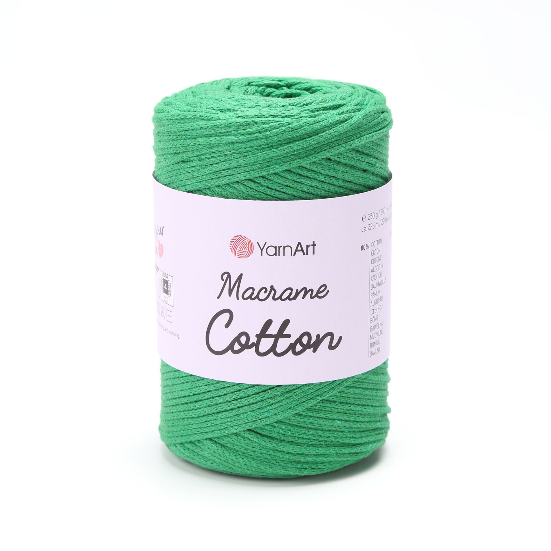 YARNART MACRAME COTTON - MACRAME CORD GREEN - 759