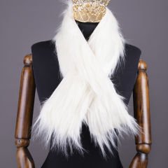 YARNART X-SCARF - FAUX FUR SHAWL WHITE - 01