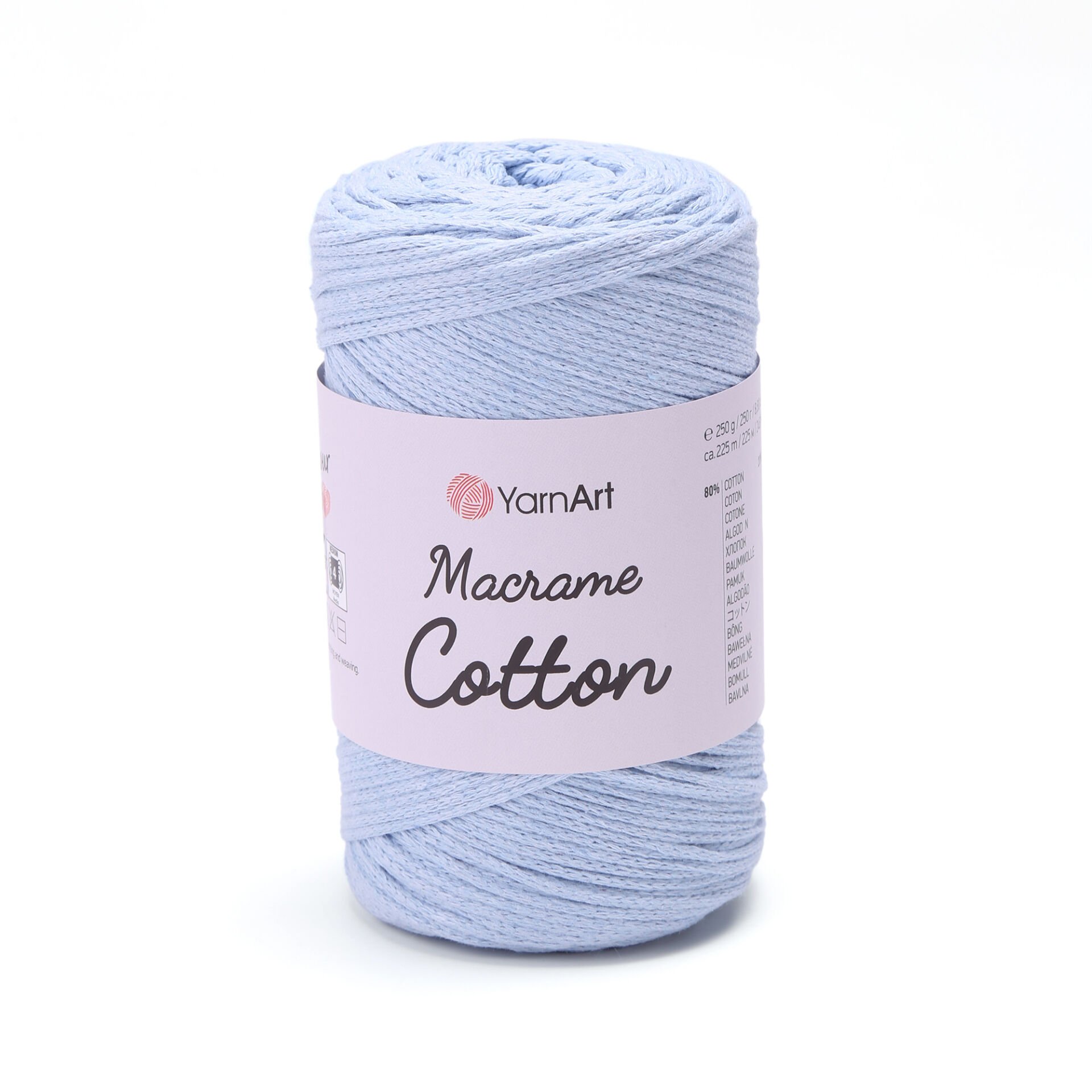 YARNART MACRAME COTTON - MACRAME CORD BABY BLUE - 760