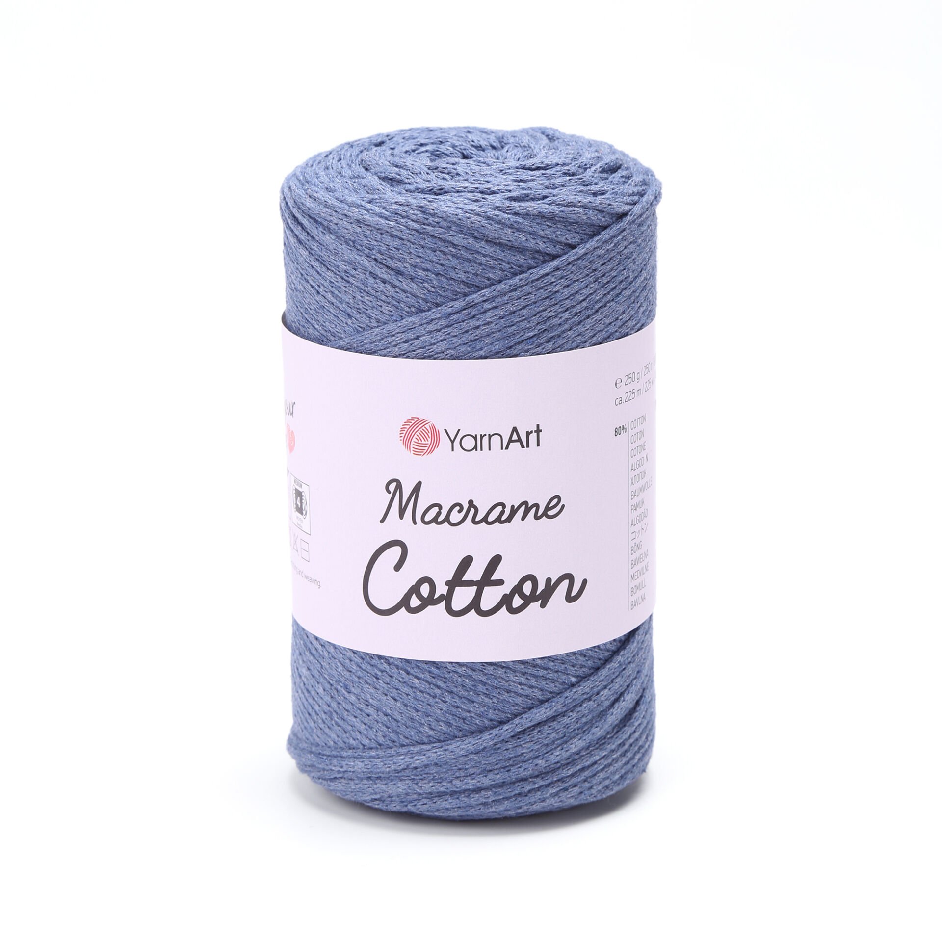 YARNART MACRAME COTTON - MACRAME CORD DENIM BLUE - 761
