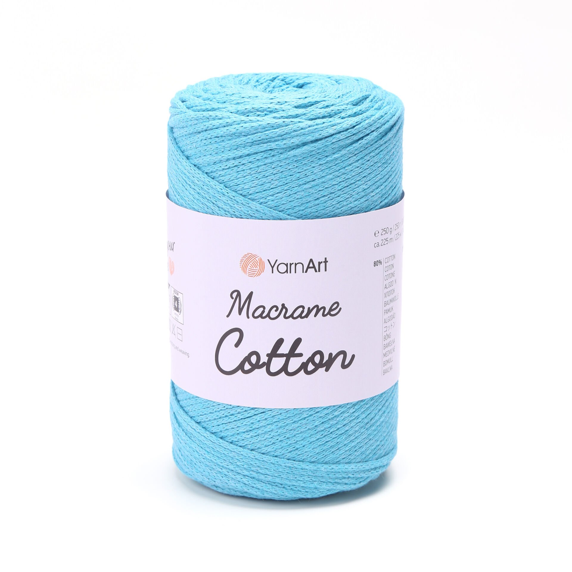 YARNART MACRAME COTTON - MACRAME CORD TURQUOISE - 763