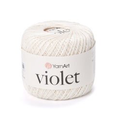 YARNART VIOLET - MERCERIZED LACE YARN OFF-WHITE - 6282