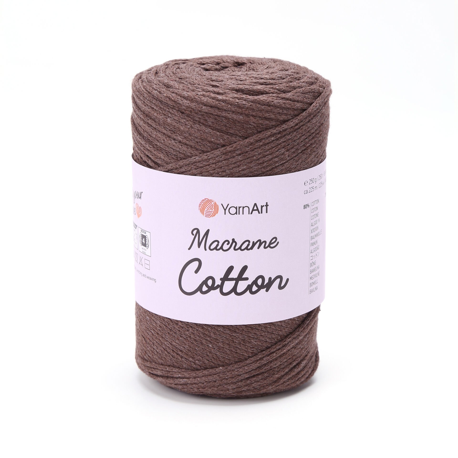 YARNART MACRAME COTTON - MACRAME CORD DARK BROWN - 769