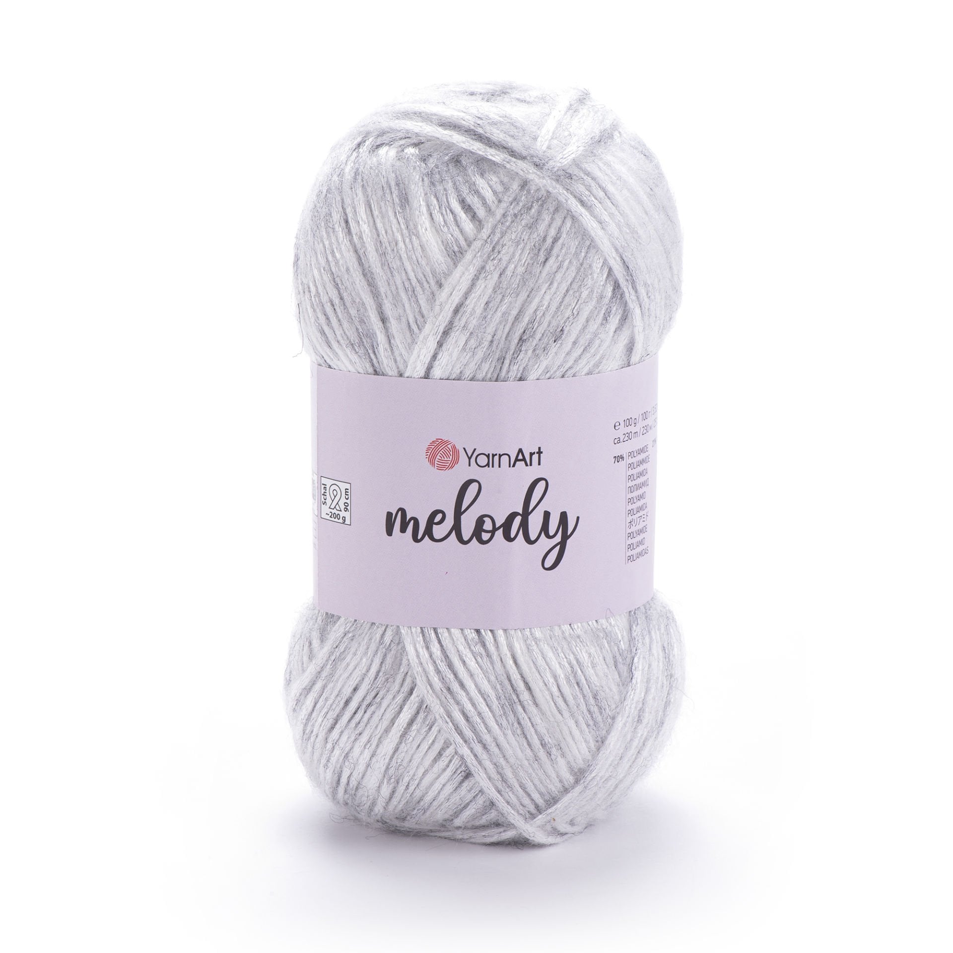 YARNART MELODY - SHINY KNITTING YARN LIGHT GREY - 881