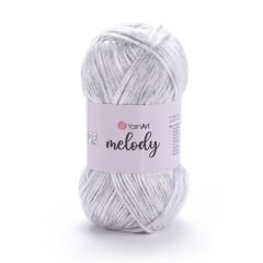 YARNART MELODY - SHINY KNITTING YARN LIGHT GREY - 881