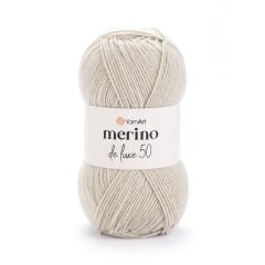 YARNART MERINO DE LUXE 50 - KNITTING YARN LIGHT BEIGE - 033