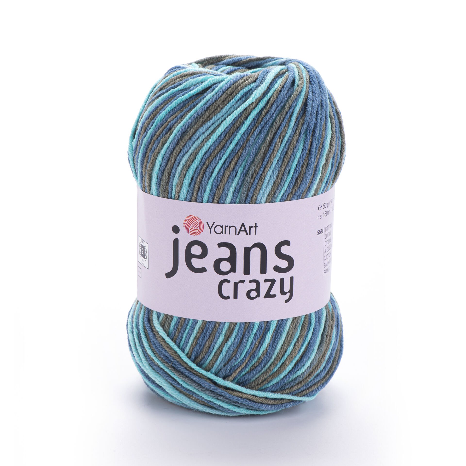 YARNART JEANS CRAZY - MULTICOLOR KNITTING YARN VARIEGATED - 7212