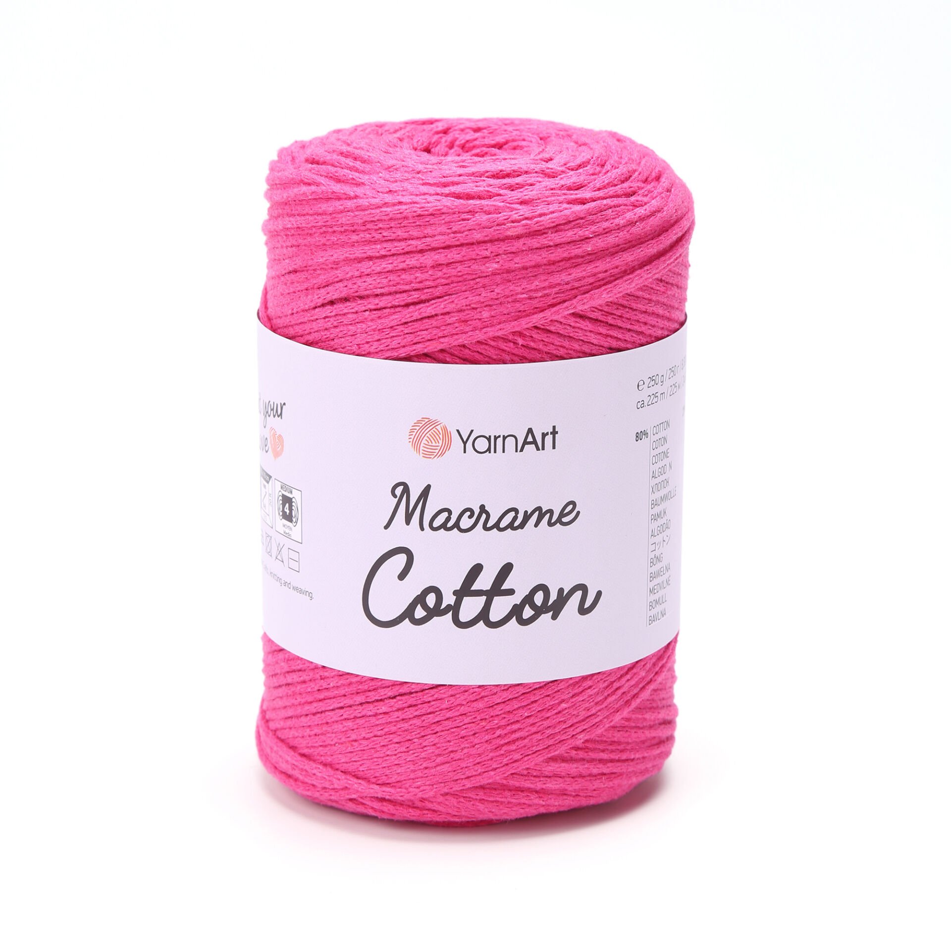 YARNART MACRAME COTTON - MACRAME CORD FUCHSIA - 771