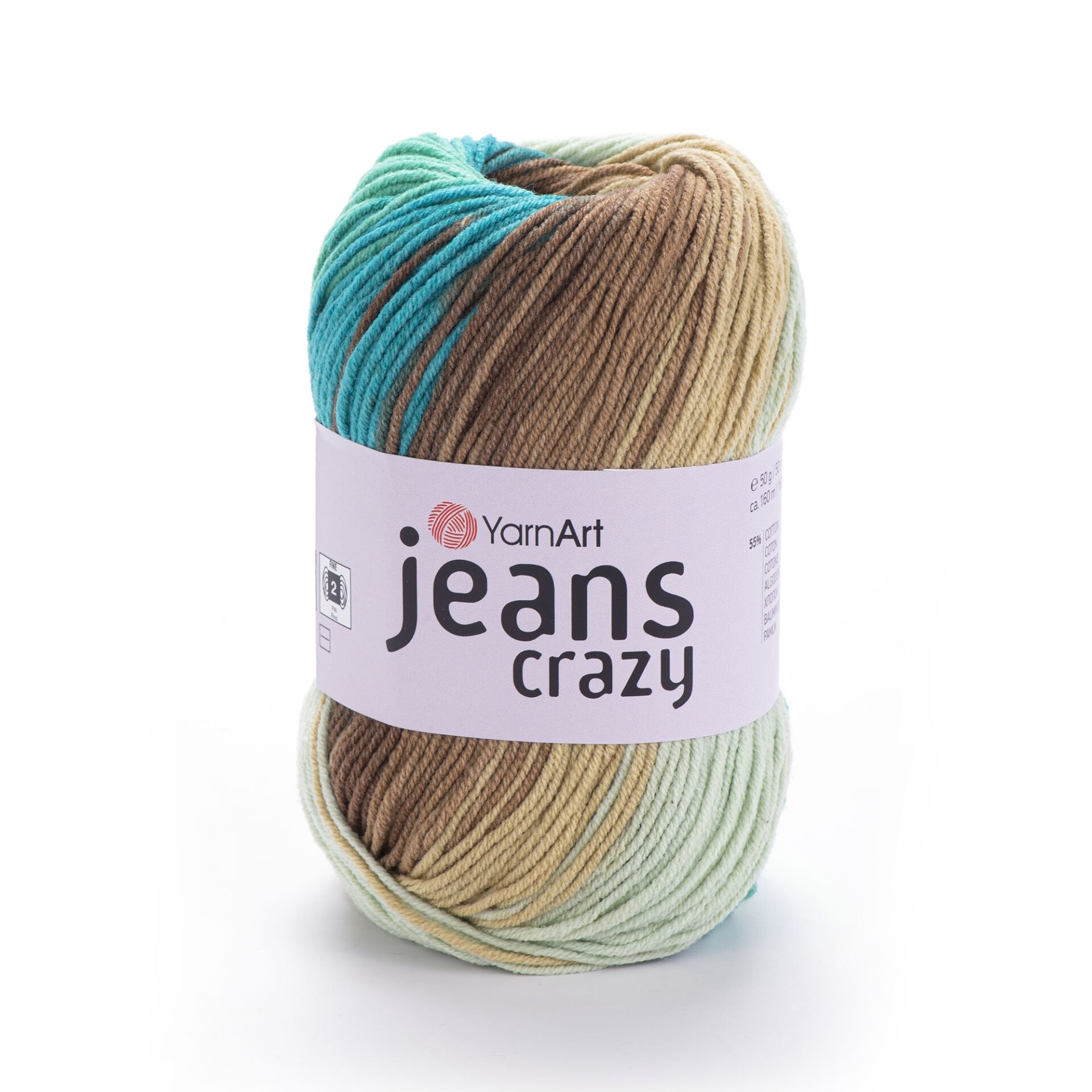 YARNART JEANS CRAZY - MULTICOLOR KNITTING YARN VARIEGATED - 8216