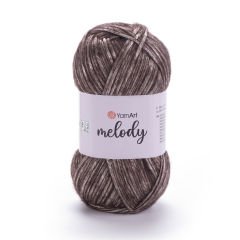YARNART MELODY - SHINY KNITTING YARN BROWN - 885