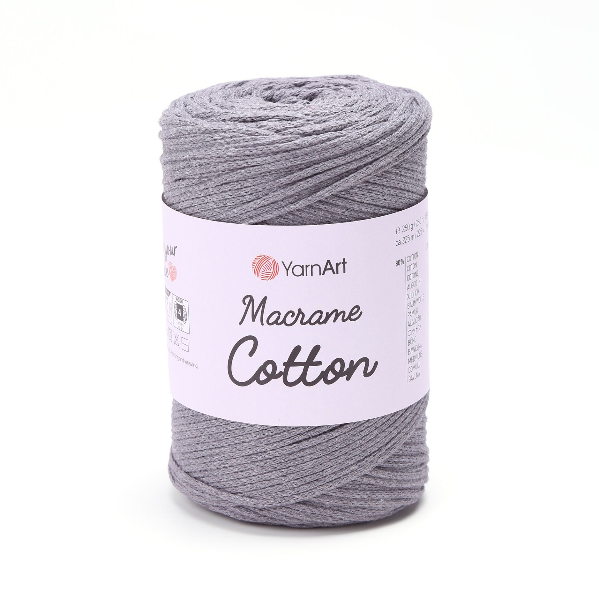 YARNART MACRAME COTTON - MACRAME CORD GREY - 774