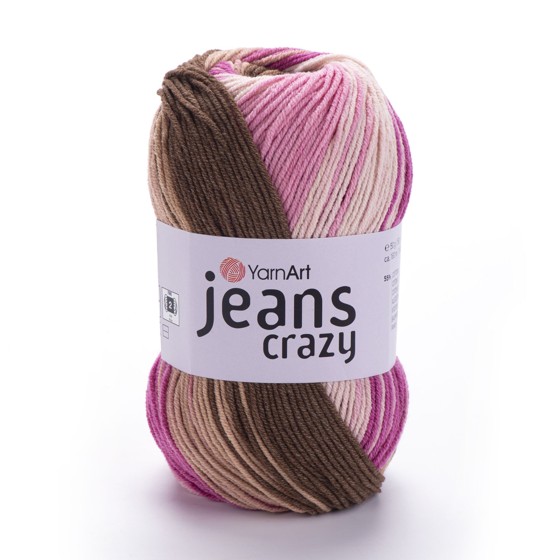 YARNART JEANS CRAZY - MULTICOLOR KNITTING YARN VARIEGATED - 8219