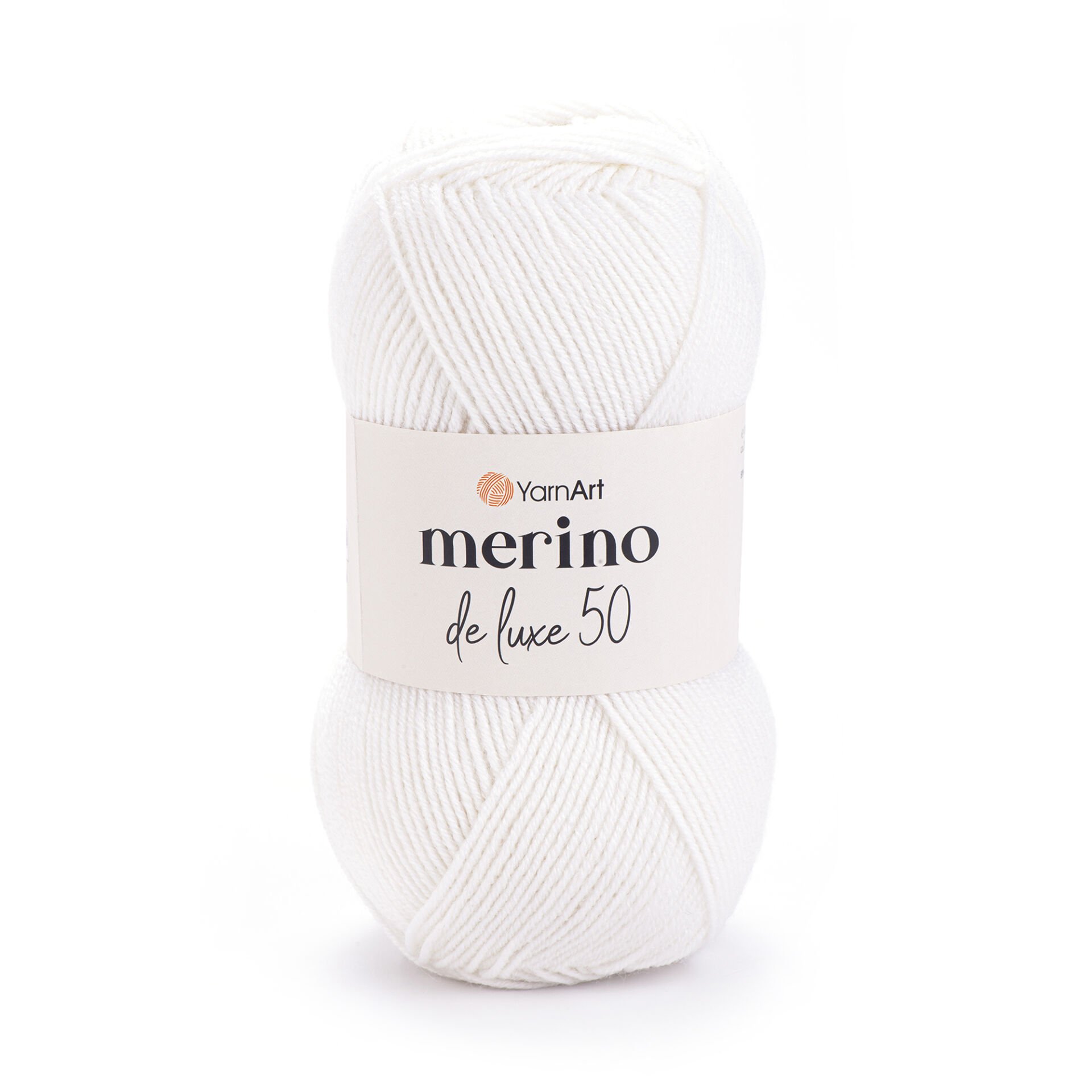 YARNART MERINO DE LUXE 50 - KNITTING YARN WHITE - 501