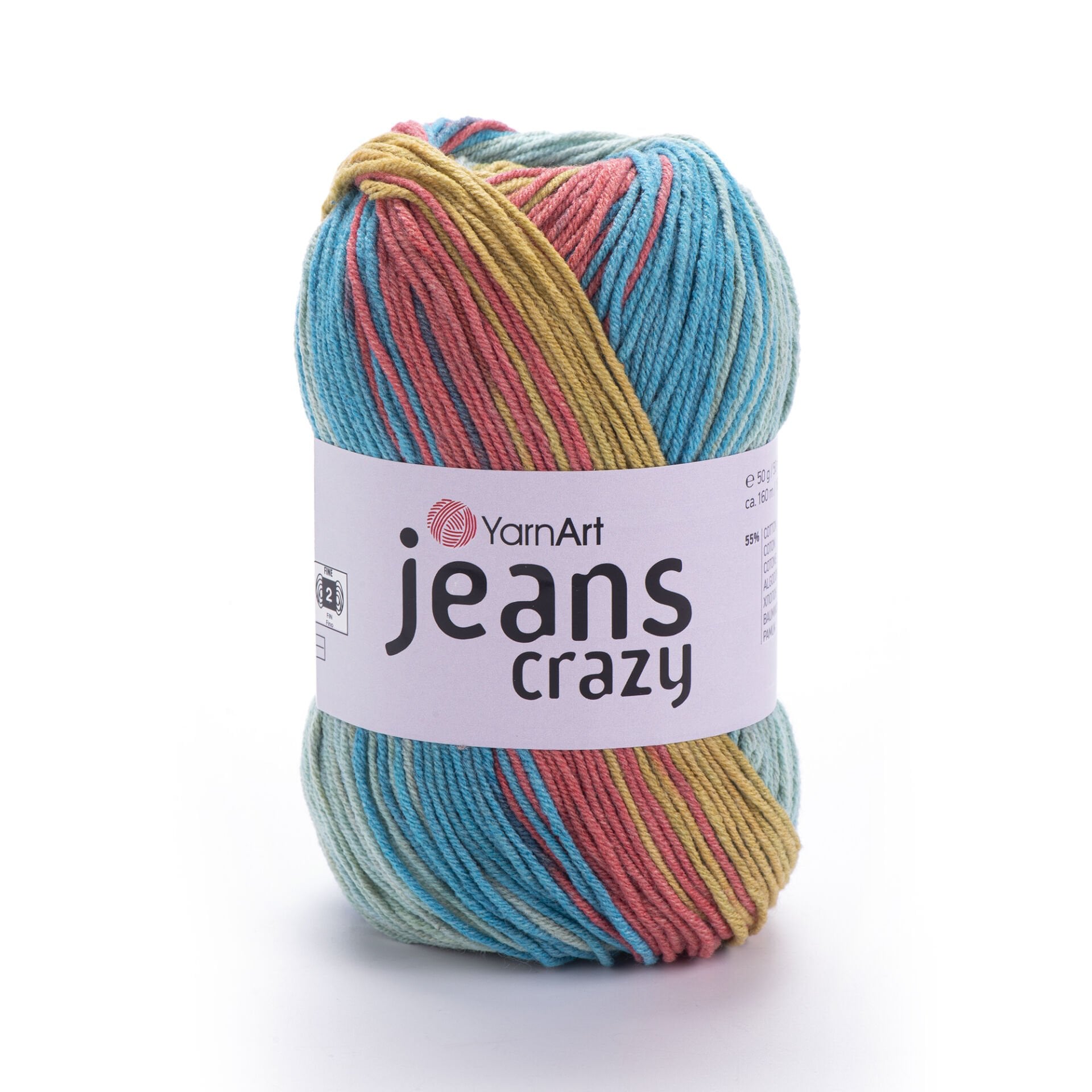 YARNART JEANS CRAZY - MULTICOLOR KNITTING YARN VARIEGATED - 8221