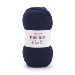 YARNART MERINO DE LUXE 50 - KNITTING YARN NAVY - 583