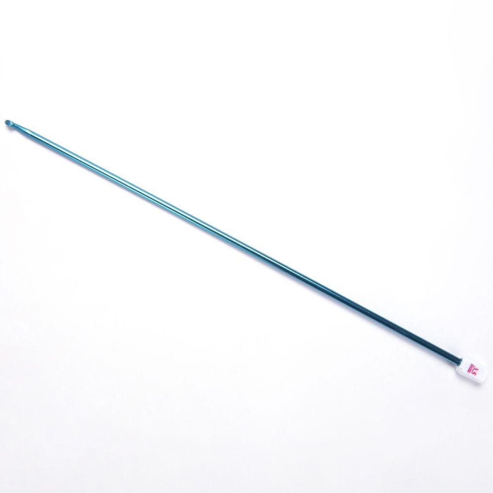 METAL TUNISIAN CROCHET HOOK 25 CM 3.5 MM - BLUE