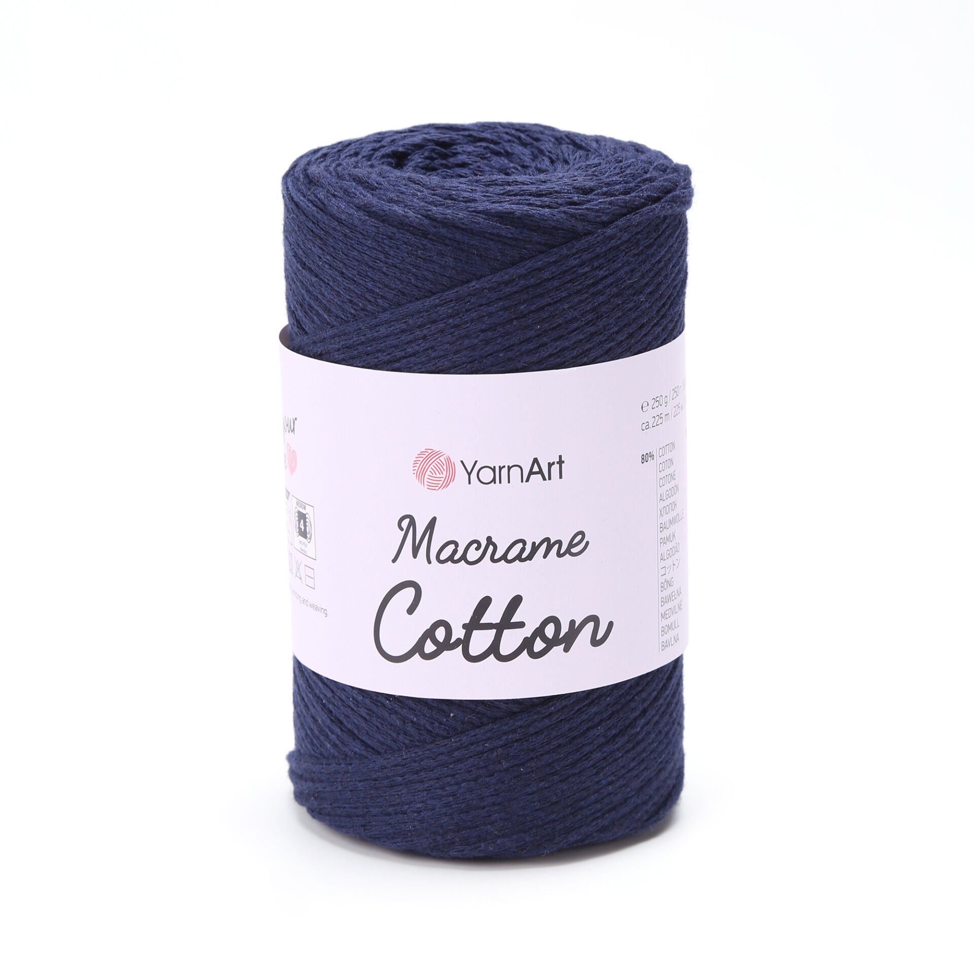 YARNART MACRAME COTTON - MACRAME CORD NAVY - 784