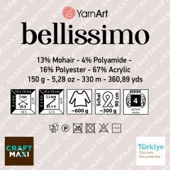 YARNART BELLISSIMO - MULTICOLOR KNITTING YARN VARIEGATED - 1411
