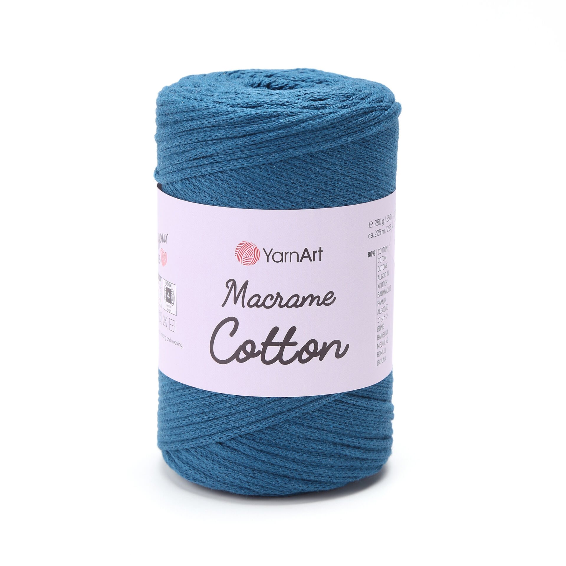 YARNART MACRAME COTTON - MACRAME CORD PETROL BLUE - 789
