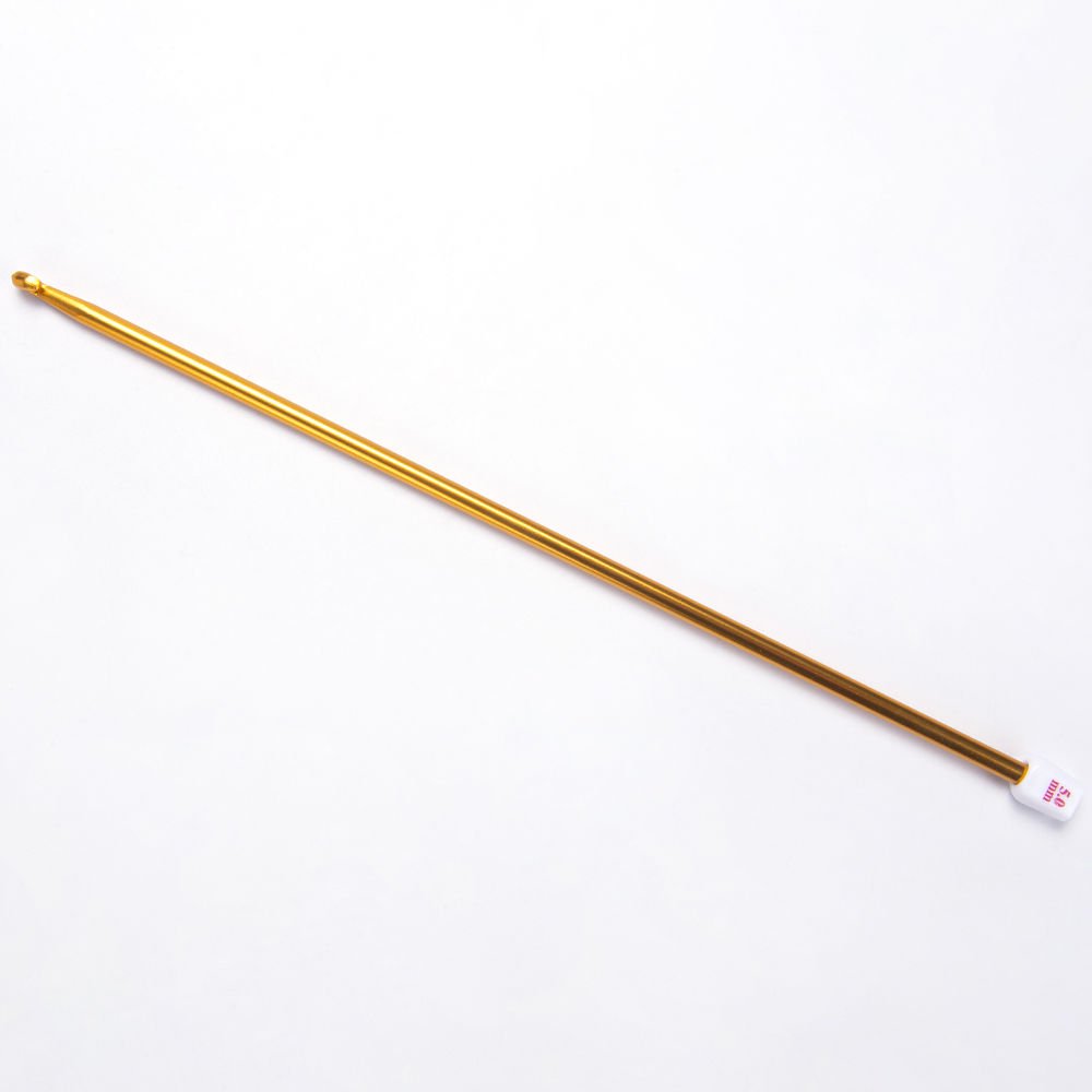METAL TUNISIAN CROCHET HOOK 25 CM 5 MM - YELLOW