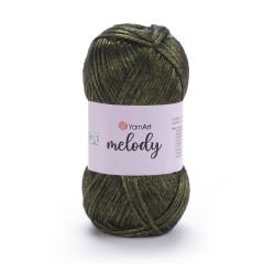YARNART MELODY - SHINY KNITTING YARN DARK GREEN - 898
