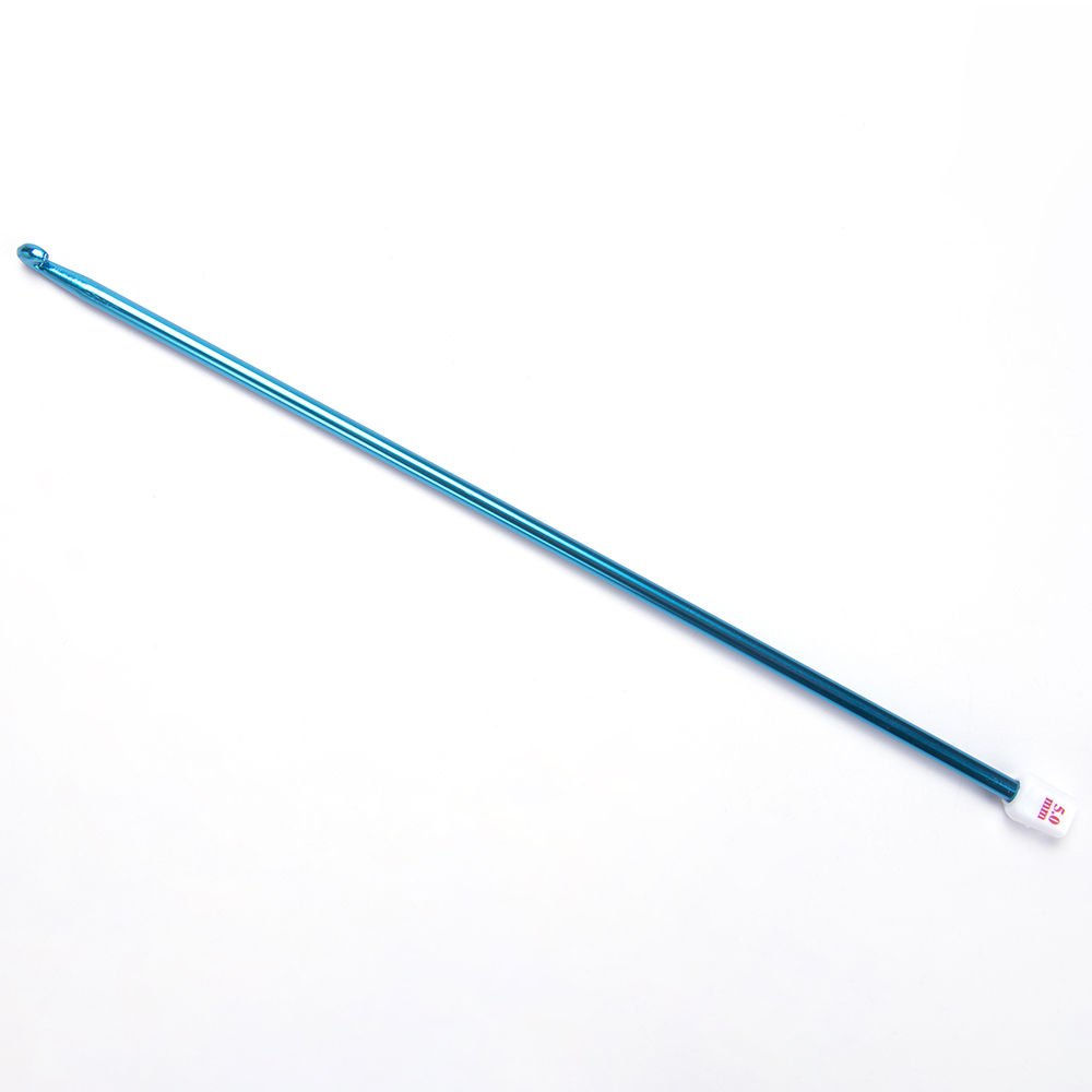 METAL TUNISIAN CROCHET HOOK 25 CM 5 MM - BLUE