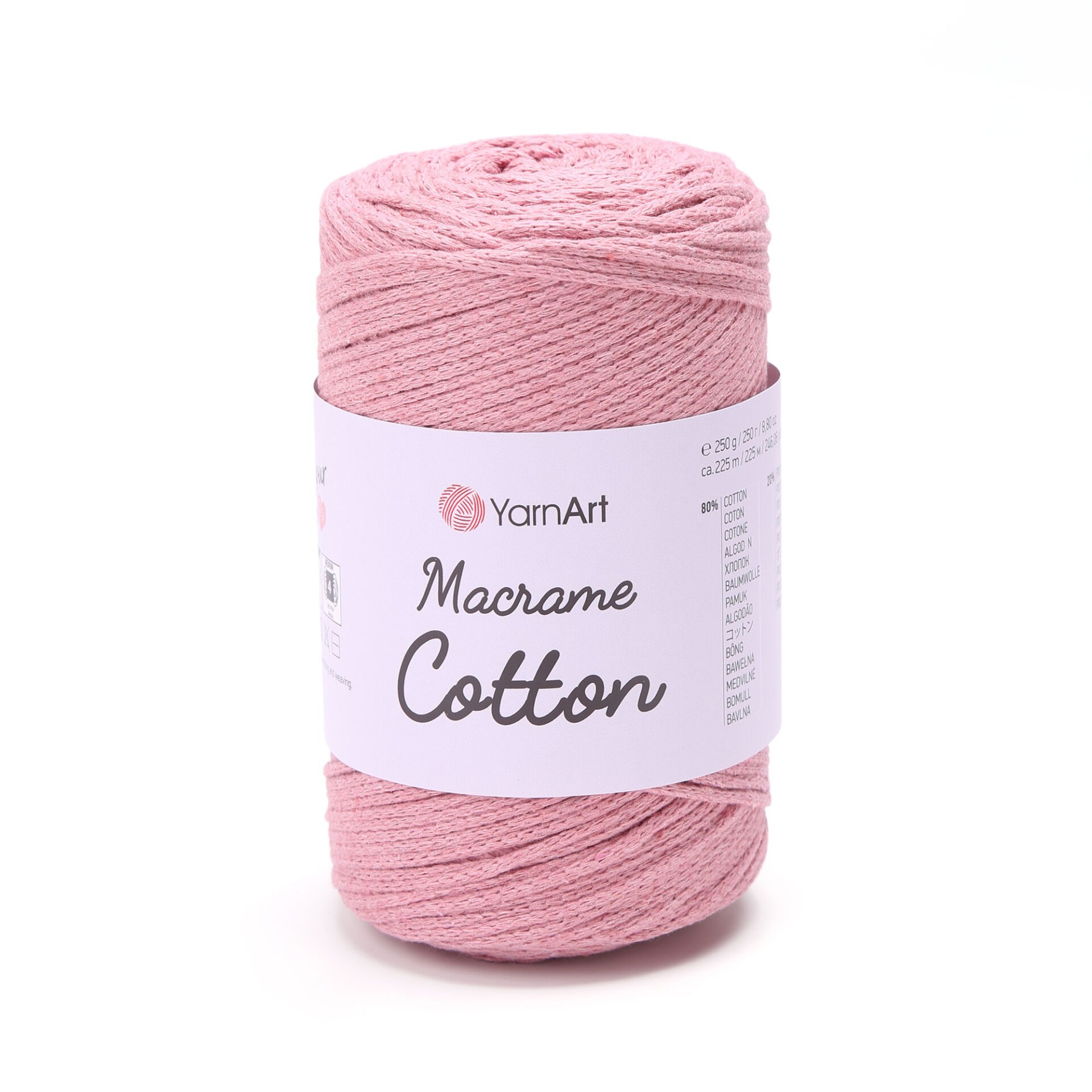 YARNART MACRAME COTTON - MACRAME CORD DUSTY ROSE - 792
