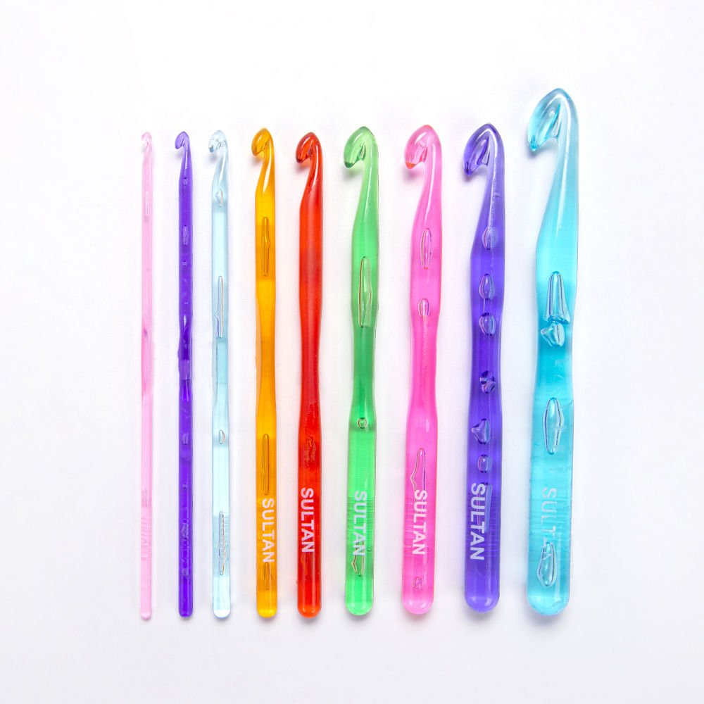PLASTIC LIGHTWEIGHT CROCHET HOOK SET - 9 PCS