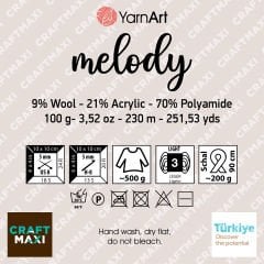 YARNART MELODY - MULTICOLOR SHINY KNITTING YARN