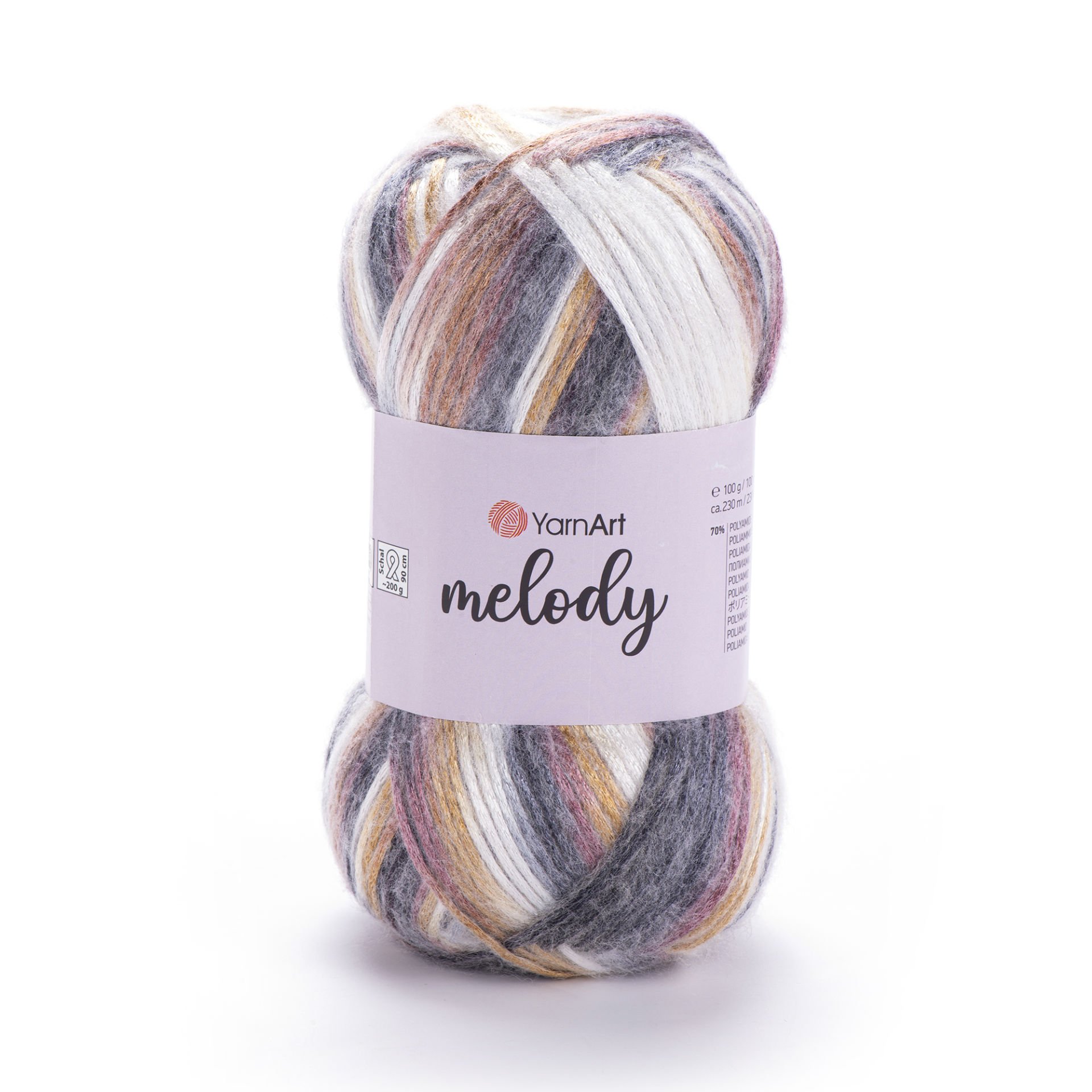 YARNART MELODY - MULTICOLOR SHINY KNITTING YARN VARIEGATED - 902