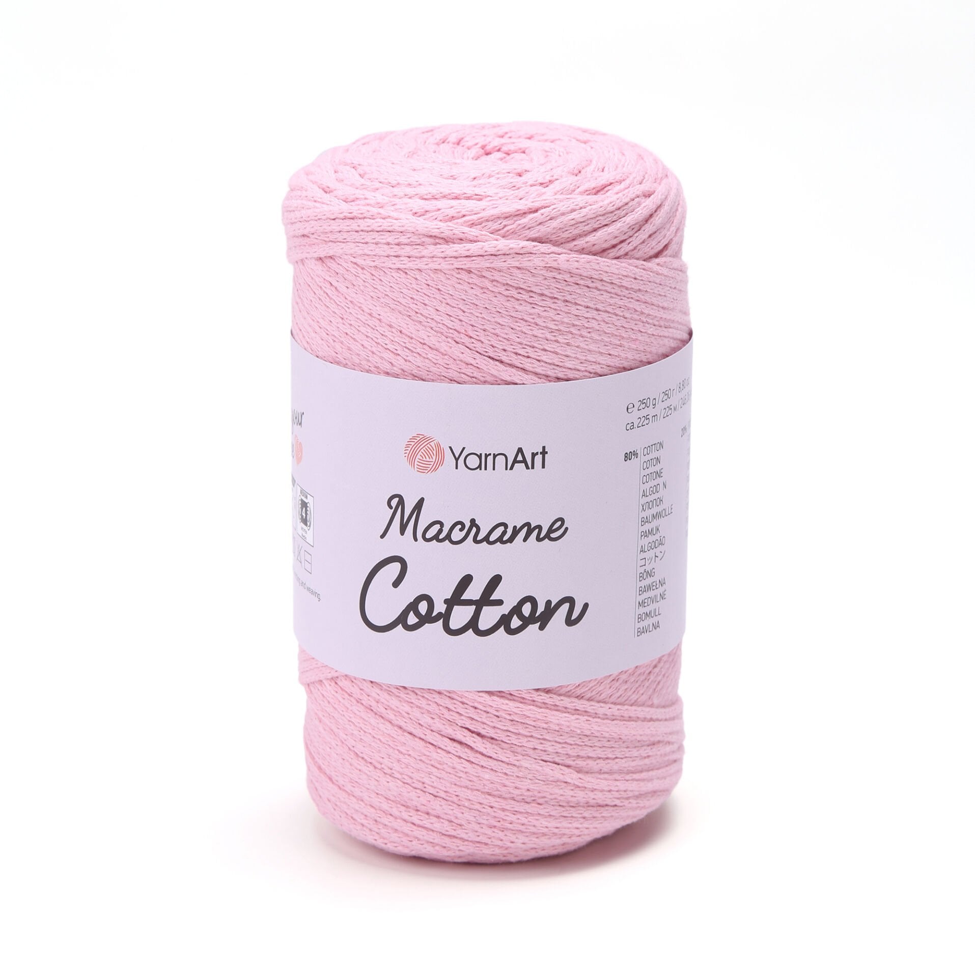 YARNART MACRAME COTTON - MACRAME CORD PINK - 762