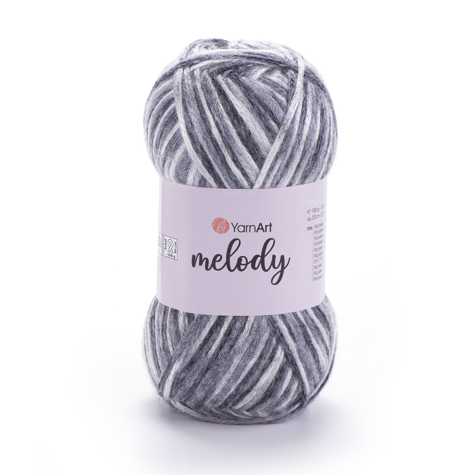 YARNART MELODY - MULTICOLOR SHINY KNITTING YARN VARIEGATED - 905