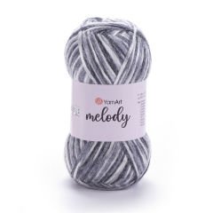 YARNART MELODY - MULTICOLOR SHINY KNITTING YARN VARIEGATED - 905