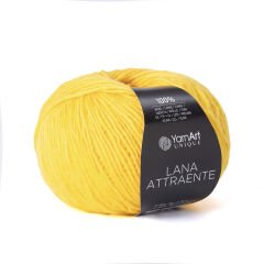 YARNART LANA ATTRAENTE - KNITTING YARN YELLOW - 6612