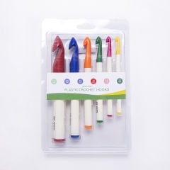 PLASTIC CROCHET HOOK SET - 6 PCS