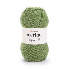 YARNART MERINO DE LUXE 50 - KNITTING YARN OLIVE GREEN - 098