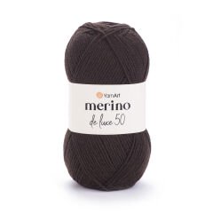 YARNART MERINO DE LUXE 50 - KNITTING YARN DARK BROWN - 116