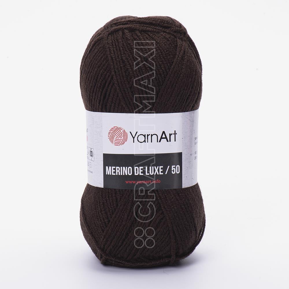 YARNART MERINO DE LUXE 50 - KNITTING YARN DARK BROWN - 116